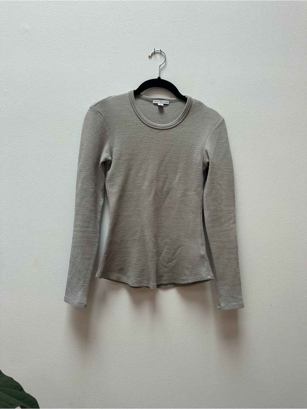 James Perse Long Sleeve Crewneck Top - Taupe